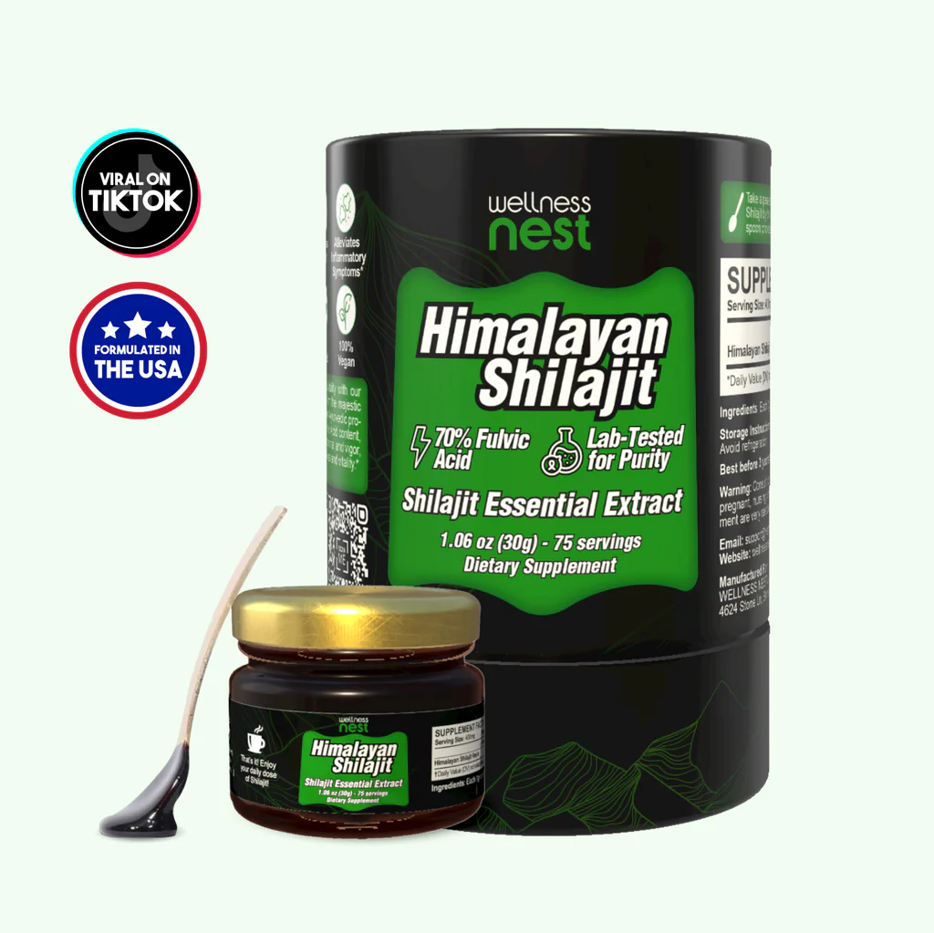 Wellness Nest Himalayan Shilajit Harz - Herstellt mit 87+ Mineralien und 70% Fulvinsäure